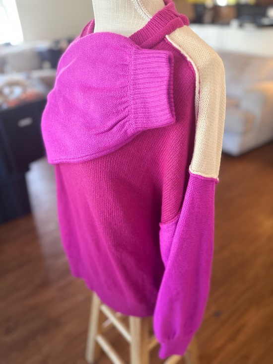 🏰🆕💜SHE + SKY: COLOR BLOCK PULLOVER SWEATER TOP SMALL - Picture 13 of 15